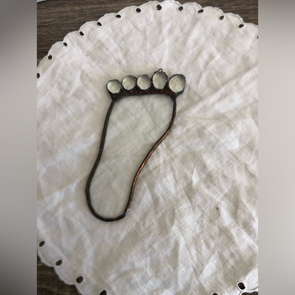 Hand Crafted Foot Shaped Stained Glass Sun Catcher